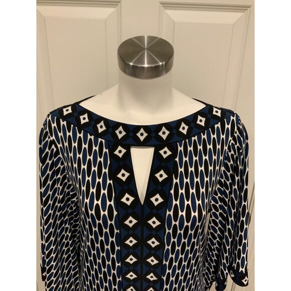 Michael Kors Black, Blue & White Patterned Sheath Dress , Size S - Picture 2 of 9